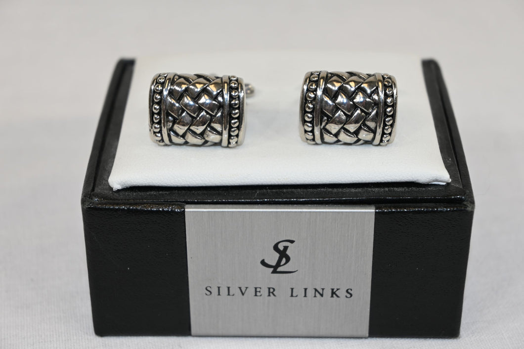 Silver Weave Cufflinks