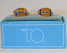 Load image into Gallery viewer, Enamel Football Cufflinks