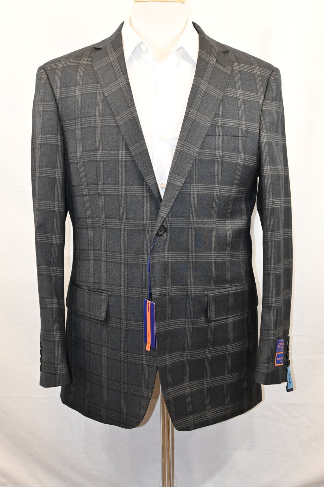 Grey and Black Plaid Suit