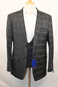 Grey and Black Plaid Suit