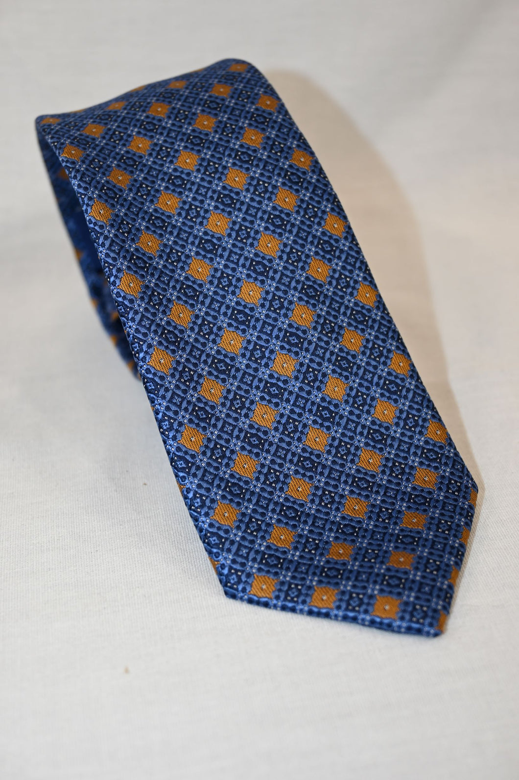 Cadet Blue Diamond Pattern Tie