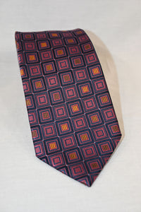 Navy Box Pattern Tie