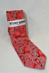 Red Paisley Print Tie