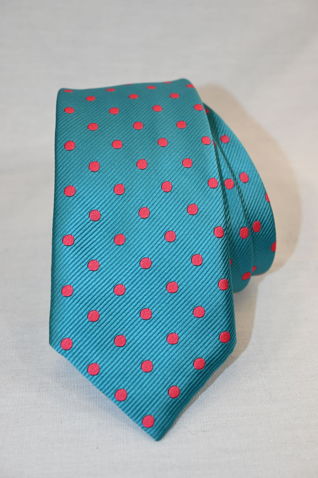 Turquoise Blue Polka Dot Tie