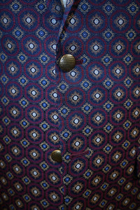 Wine and Navy Medallion Pattern Sport Jacket