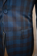 Load image into Gallery viewer, Brown and Blue Plaid Sport Jacket