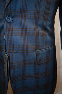 Brown and Blue Plaid Sport Jacket