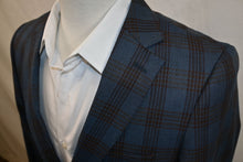 Load image into Gallery viewer, Brown and Blue Plaid Sport Jacket