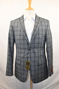 Grey and Black Plaid Suit