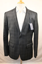 Load image into Gallery viewer, Grey and Blue Plaid Sports Jacket