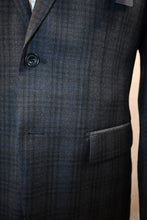 Load image into Gallery viewer, Grey and Blue Plaid Sports Jacket