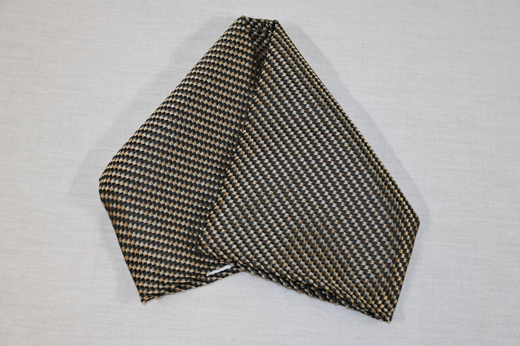 Champagne and Black Woven Textured Handkerchief