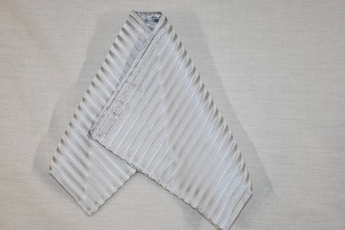 Silver Stripe Silk Handkerchief