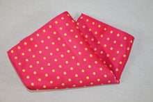 Load image into Gallery viewer, Yellow Polka Dot Reversible Handkerchief