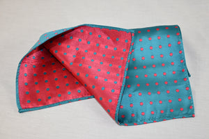 Fuschia Polka Dot Reversible Handkerchief