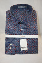 Load image into Gallery viewer, Navy and Orange Patterned Dress Shirt