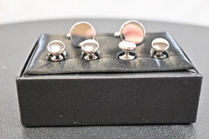 Chrome Cufflink and Stud Set