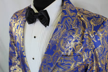 Load image into Gallery viewer, Royal Blue and Gold Metallic Dinner Jacket