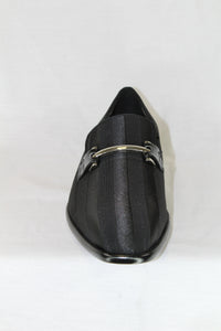 Black Satin Stripe Dress Shoe