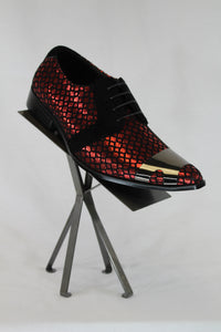 Red and Black Metallic Shoe