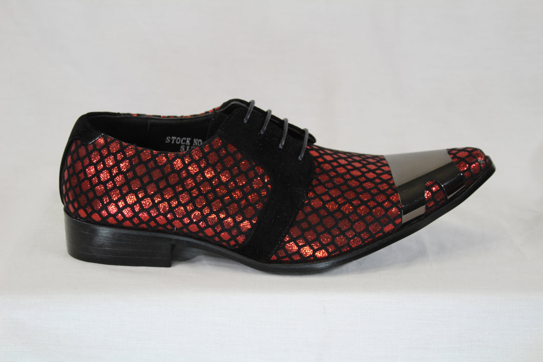 Red and Black Metallic Shoe