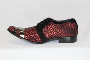 Red and Black Metallic Shoe