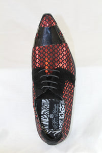 Red and Black Metallic Shoe