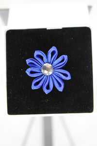 Royal Blue Flower Gem Lapel Pin