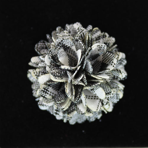 Black and White Patterned Lapel Pin