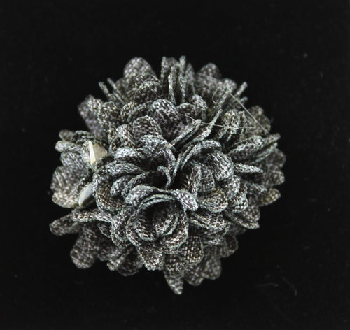 Grey Patterned Lapel Pin