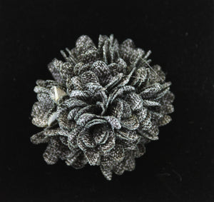 Grey Patterned Lapel Pin