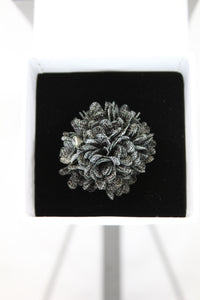 Grey Patterned Lapel Pin