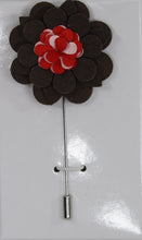 Load image into Gallery viewer, Brown Wood Flower Stick Lapel Pin