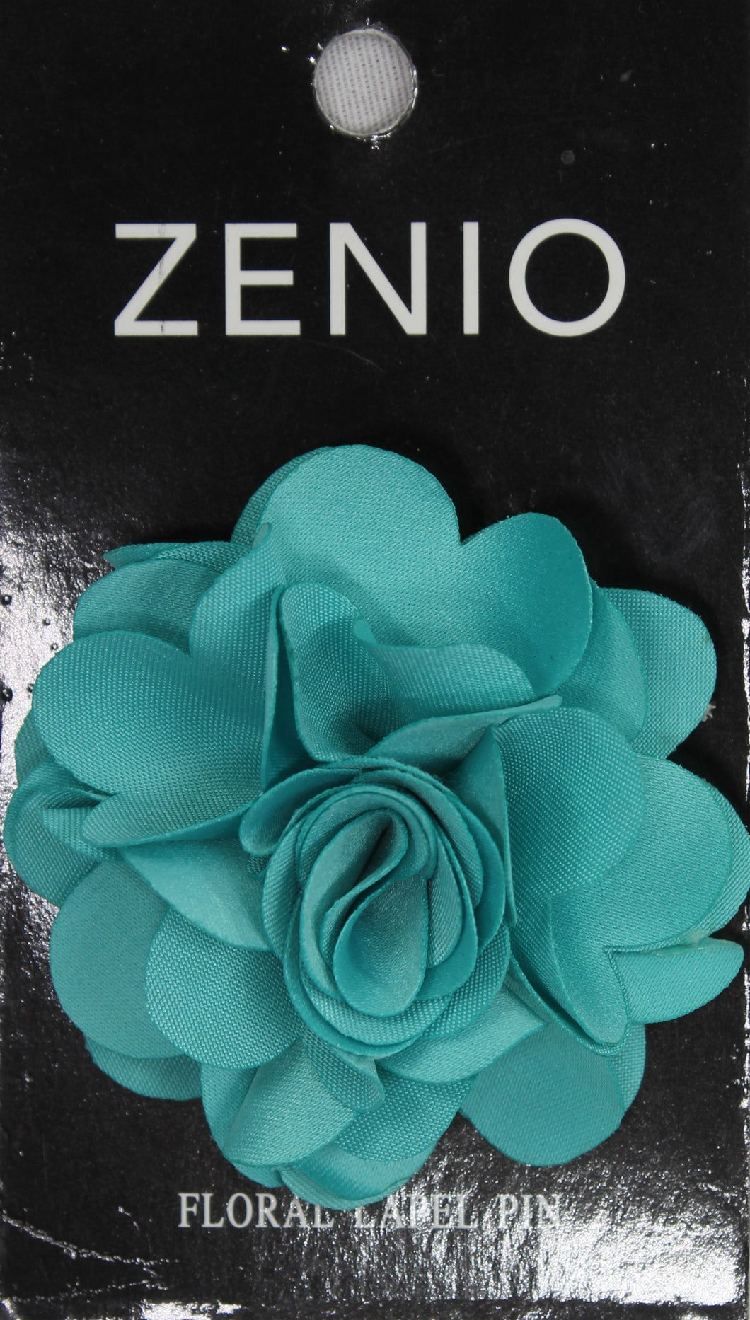 Large Aqua Floral Lapel Pin