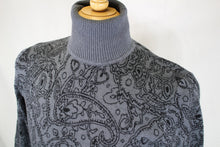 Load image into Gallery viewer, Grey Paisley Turtleneck