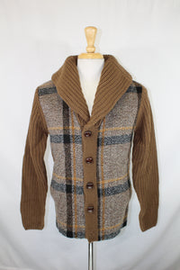 Brown Plaid Cardigan