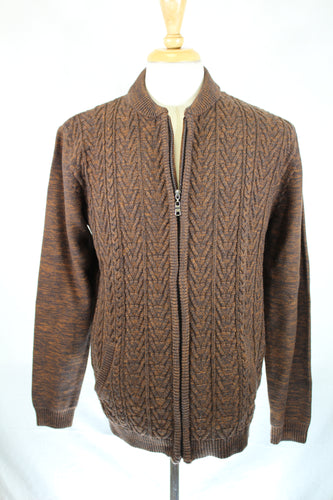 Brown Zip Up Cardigan