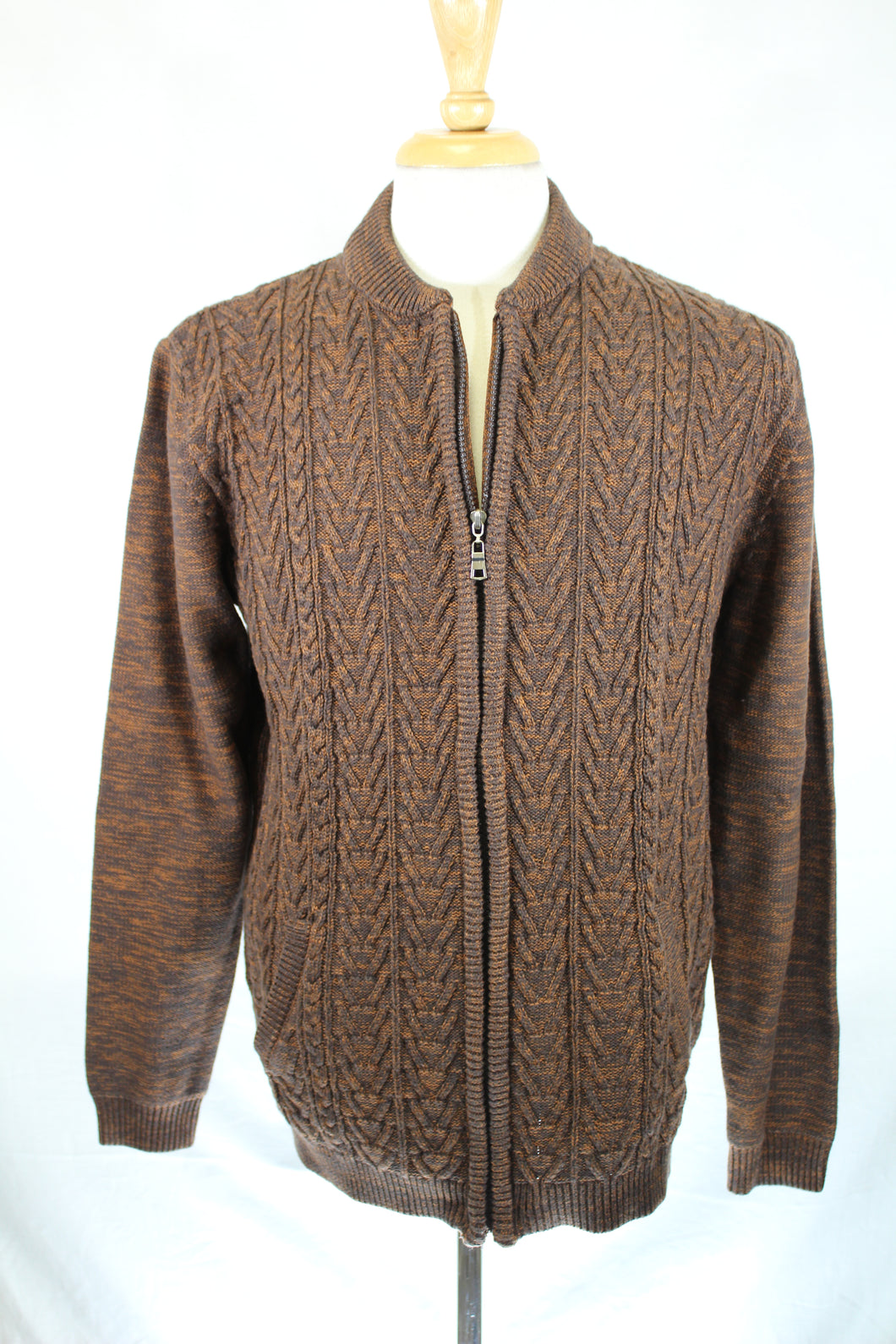 Brown Zip Up Cardigan