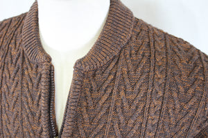 Brown Zip Up Cardigan