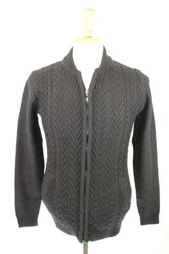 Black Zip Up Cardigan