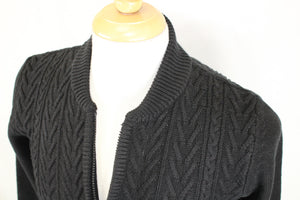 Black Zip Up Cardigan