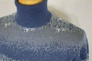 Haze Blue Patterned Turtleneck