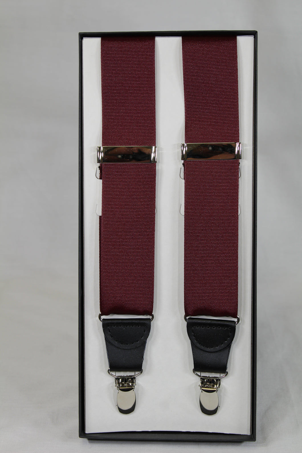 Burgundy Clip Suspenders