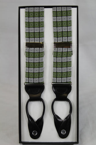 Green and Silver Brace Suspenders