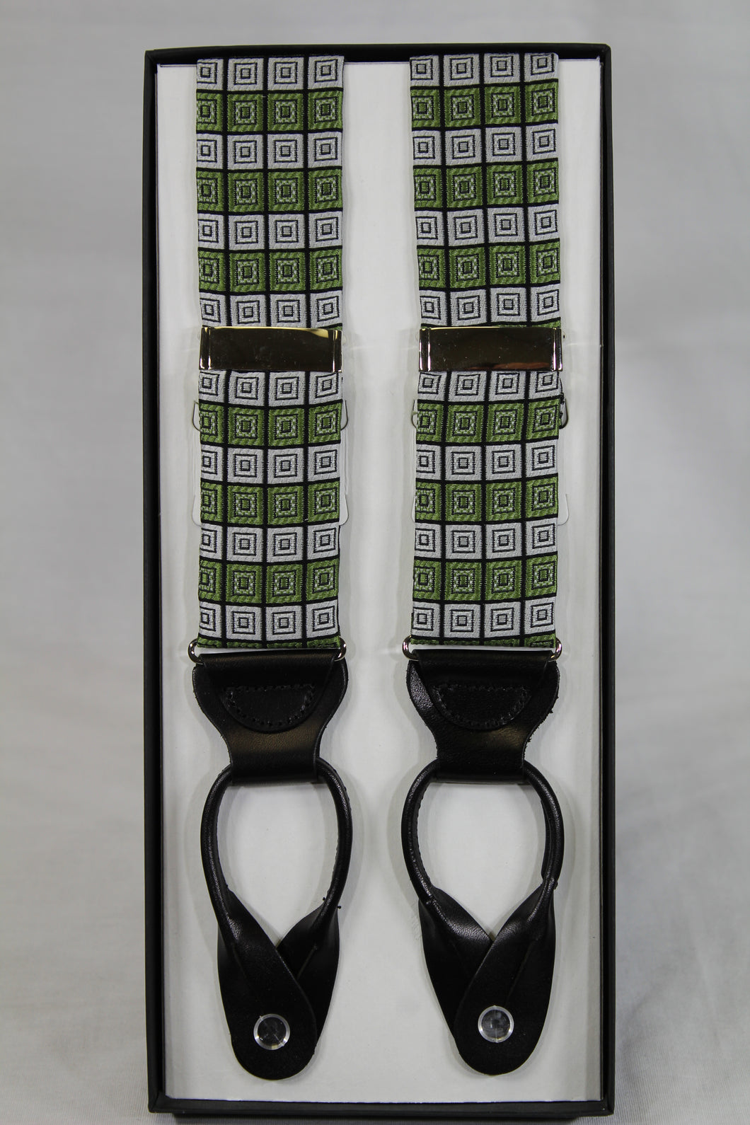 Green and Silver Brace Suspenders