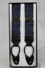 Load image into Gallery viewer, Navy Triangle Print Brace Suspenders