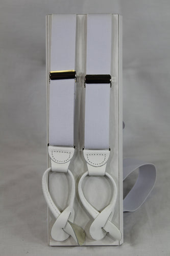 White Brace Suspenders