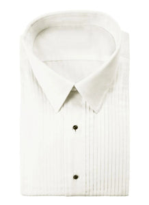 Ivory Fitted Pleated Formal Shirt