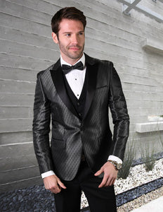 Silver Textured Dinner Jacket