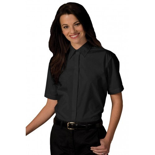 Women's Black Short Sleeve Cafe Shirt